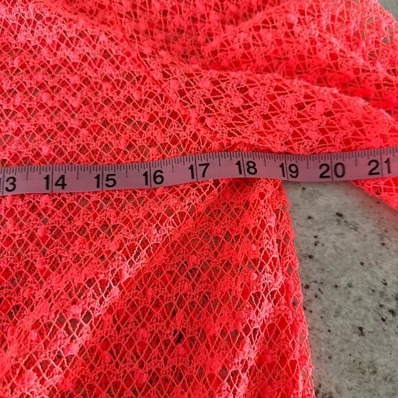 Angele & Ricky size 1x peachy orange crochet lacy draping cover up - Picture 6 of 9
